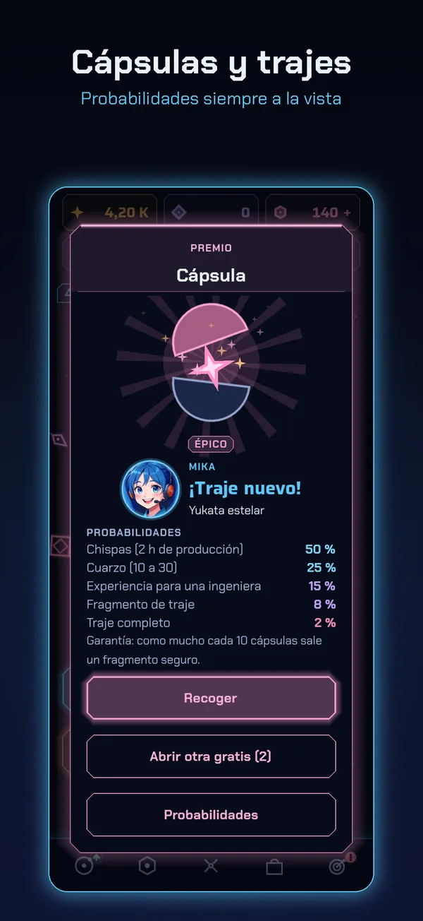 Cápsulas y trajes: probabilidades siempre a la vista